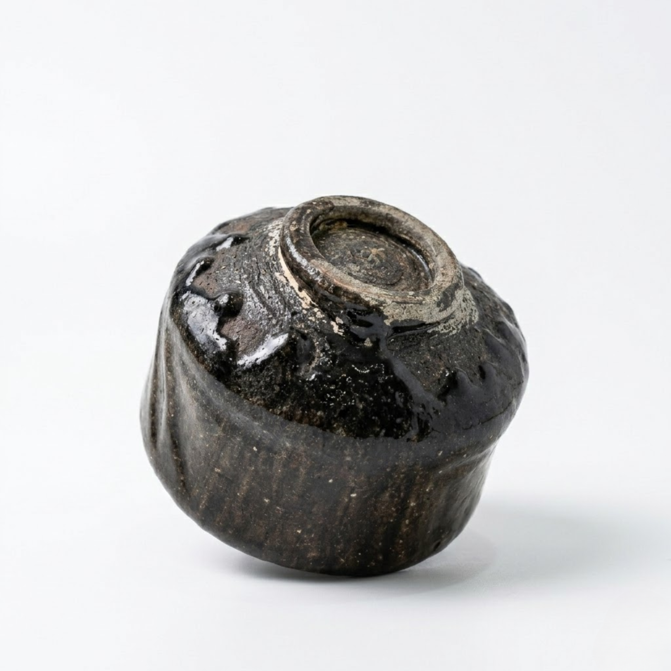 Han tsutsu-gata Raku ware kūre-yū Chawan _ Matcha Tea bowl