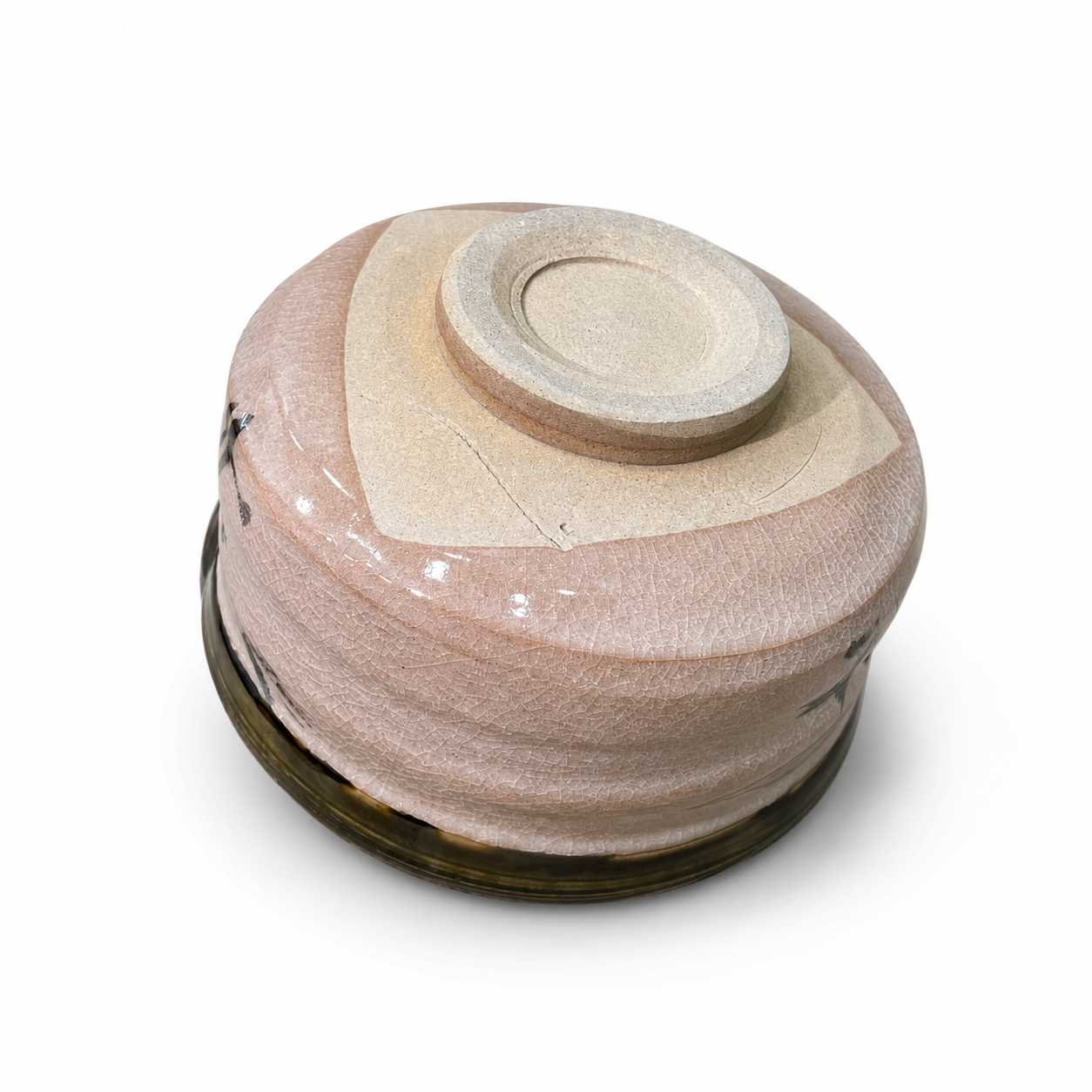 Narumi Oribe Waterwheel Tea Bowl by Fujiyama