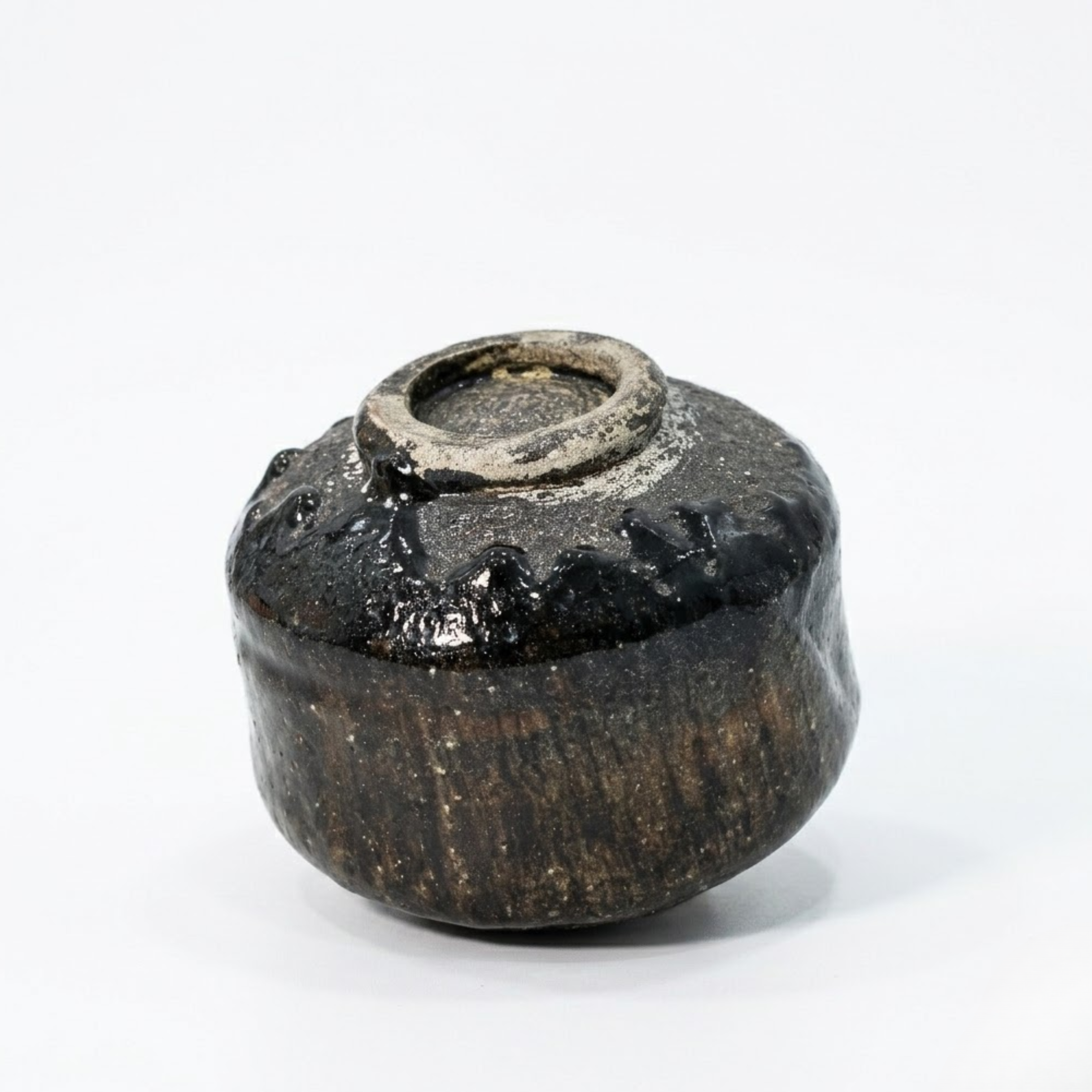 Han tsutsu-gata Raku ware kūre-yū Chawan _ Matcha Tea bowl